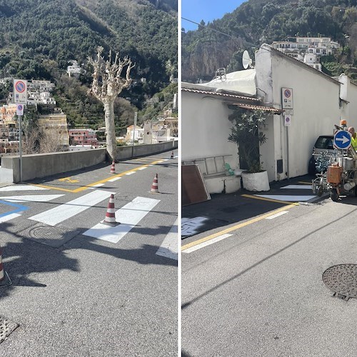 Lavori a Positano<br />&copy; Comune di Positano