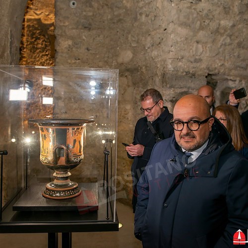 Ministro Gennaro Sangiuliano alla Villa Romana di Positano<br />&copy; Leopoldo De Luise, Positano Notizie