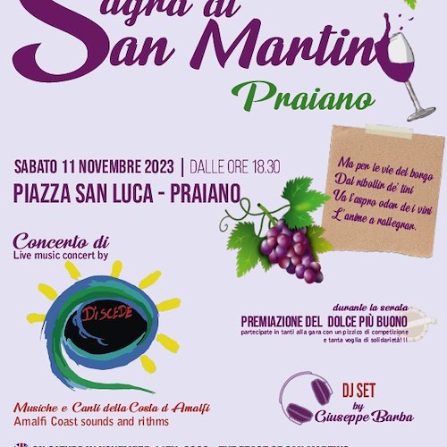 Praiano, sabato 11 novembre torna la Sagra di San Martino