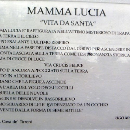 L'epigrafe dedicata a Mamma Lucia