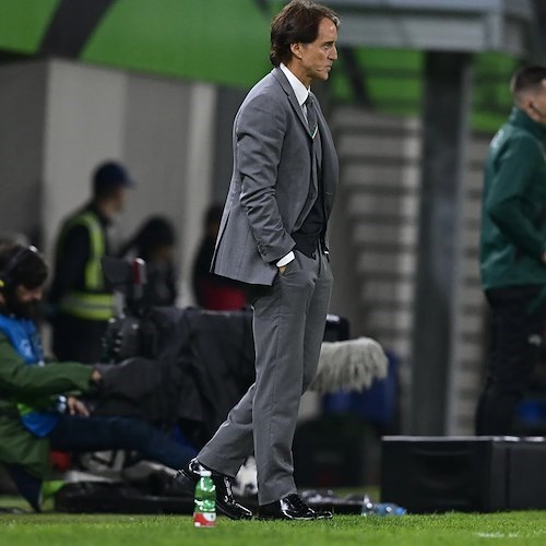 Roberto Mancini, durante una partita della Nazionale italiana<br />&copy; pagina Facebook Roberto Mancini