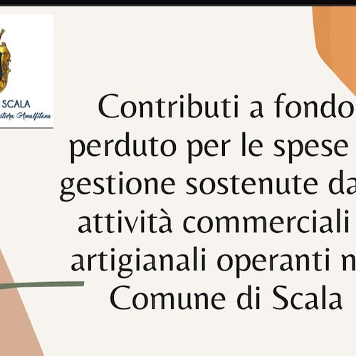 Scala, 21mila euro per le attività commerciali e artigianali: come richiedere il contributo