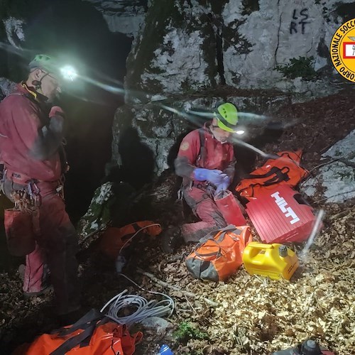 Corpo Nazionale Soccorso Alpino e Speleologico della Campania nella Grotta del Falco<br />&copy; Corpo Nazionale Soccorso Alpino e Speleologico della Campania