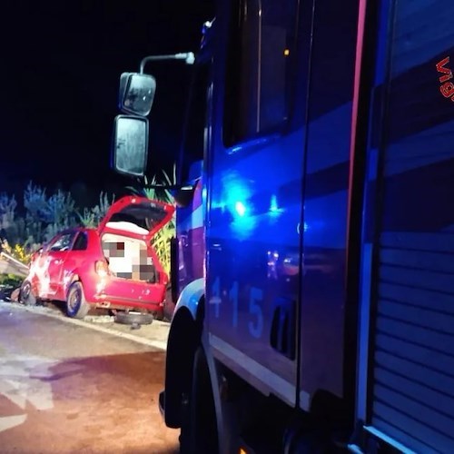 Tragico incidente stradale a Sessa Aurunca<br />&copy; Vigili del fuoco