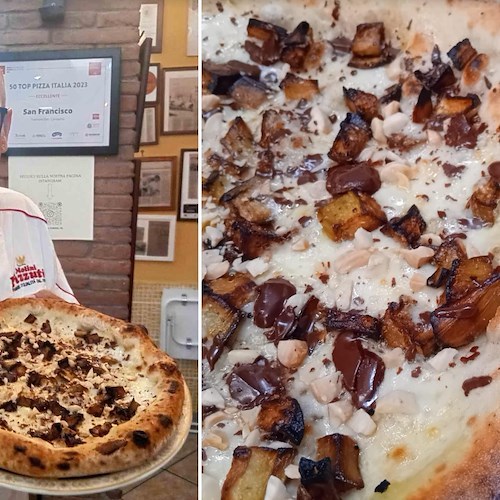 pizza che celebra la melanzana con la cioccolata