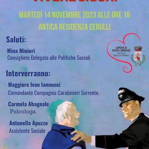 Truffe agli anziani. Come prevenirle e vivere sicuri: 14 novembre incontro a Massa Lubrense<br />&copy; Comune di Massa Lubrense